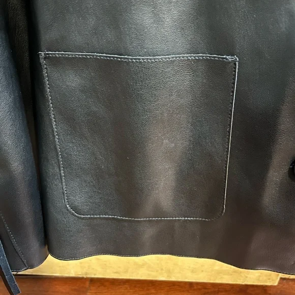 Mango Black Fringe Leather Jacket - Picture 2 of 7